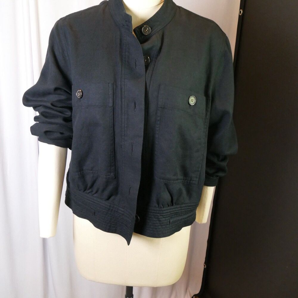 Rails Alma Jacket Black M Oversized Cropped Utility Drawstring Women’s $238